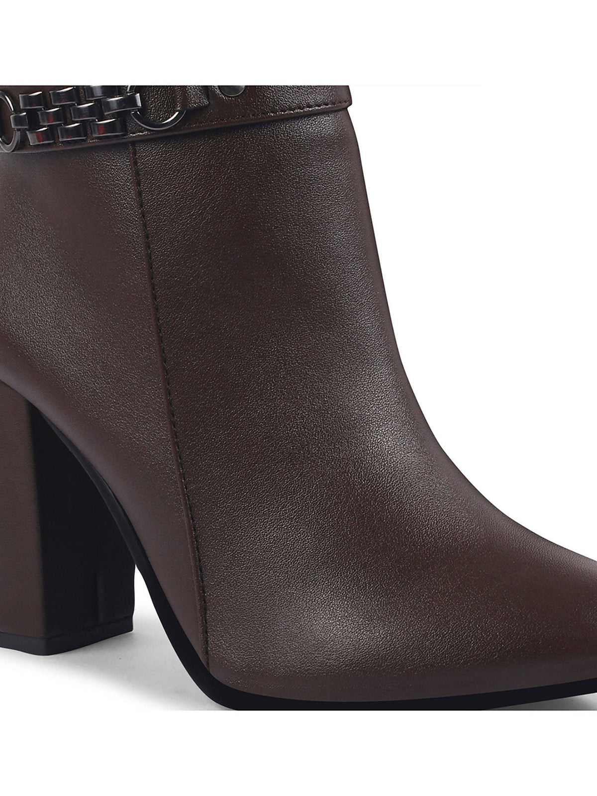 Block Heel Mid Brown Ankle Length Boots | BT61 - view 5