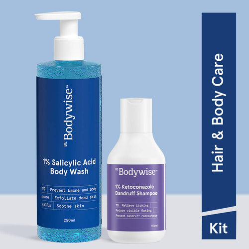 1% Salicylic Acid Body Wash & Anti Dandruff Shampoo for Clear Skin & Flake Free Hair | H02 - view 1