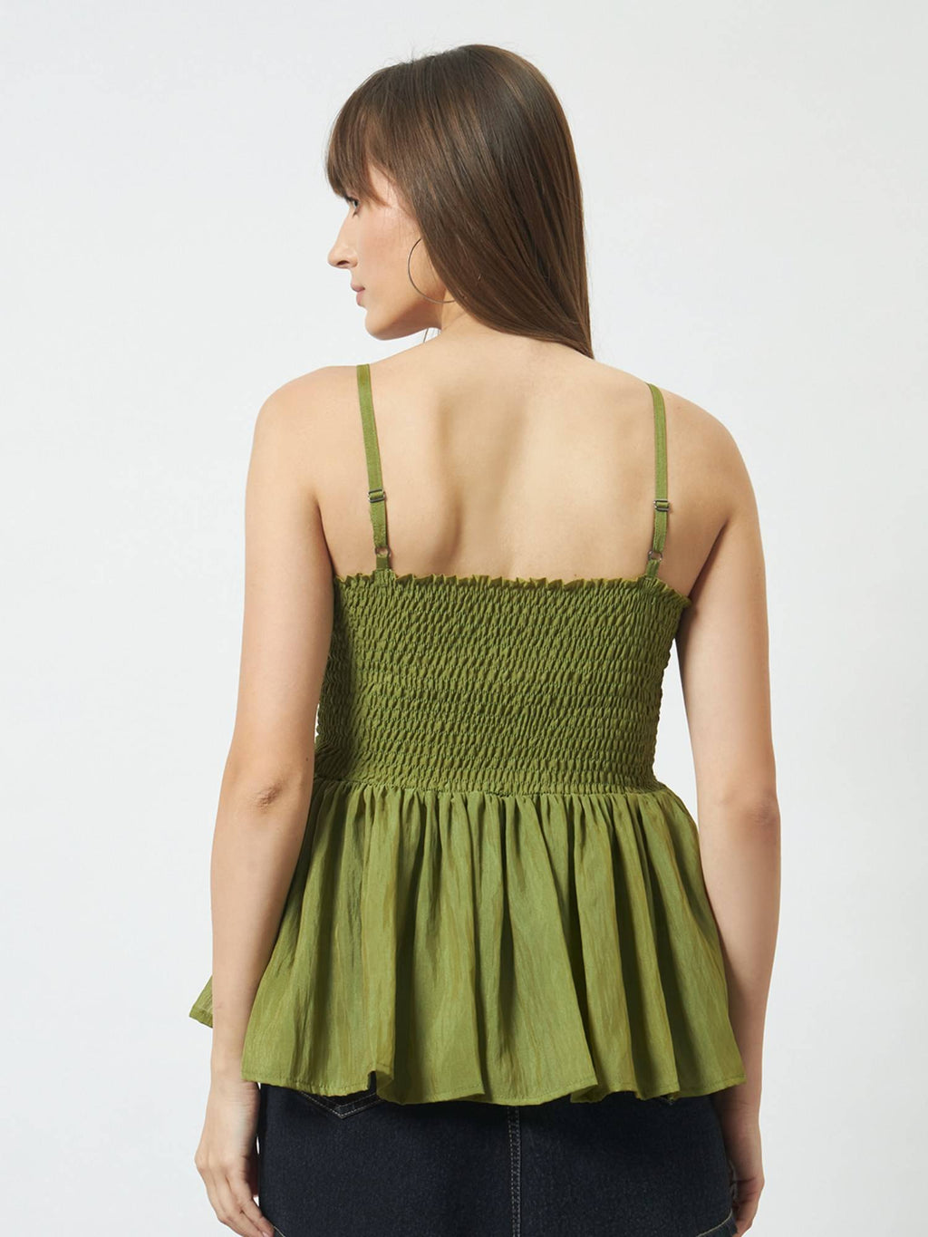 Women Breeze Peplum Green Top | pt51 - view 2