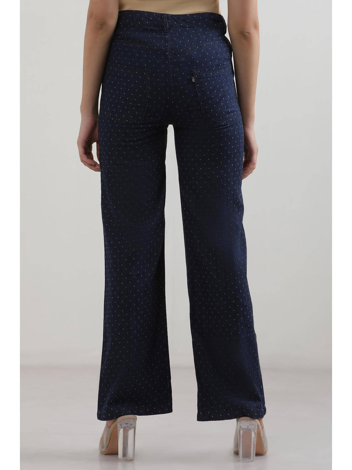 Navy Blue Printed High Waist jeans | RF89 - view 3