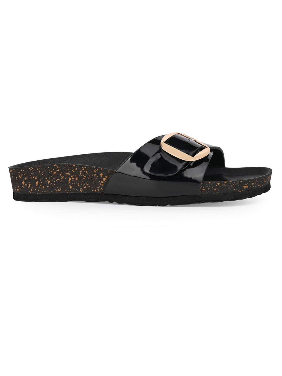 Women Patent Black Sandals | SD89 - view 5