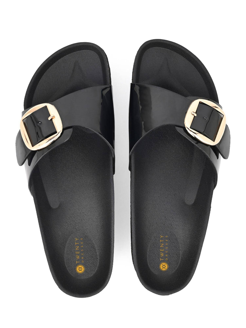Women Patent Black Sandals | SD89 - view 7