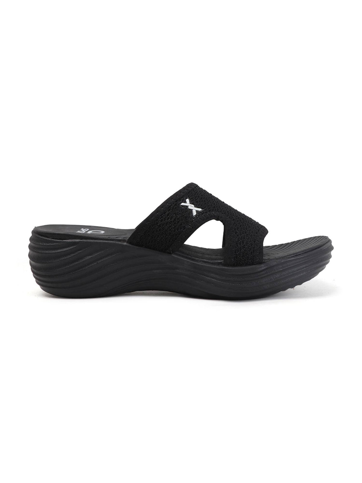 Women Woven Comfort Black Sandals | SD89 - view 6