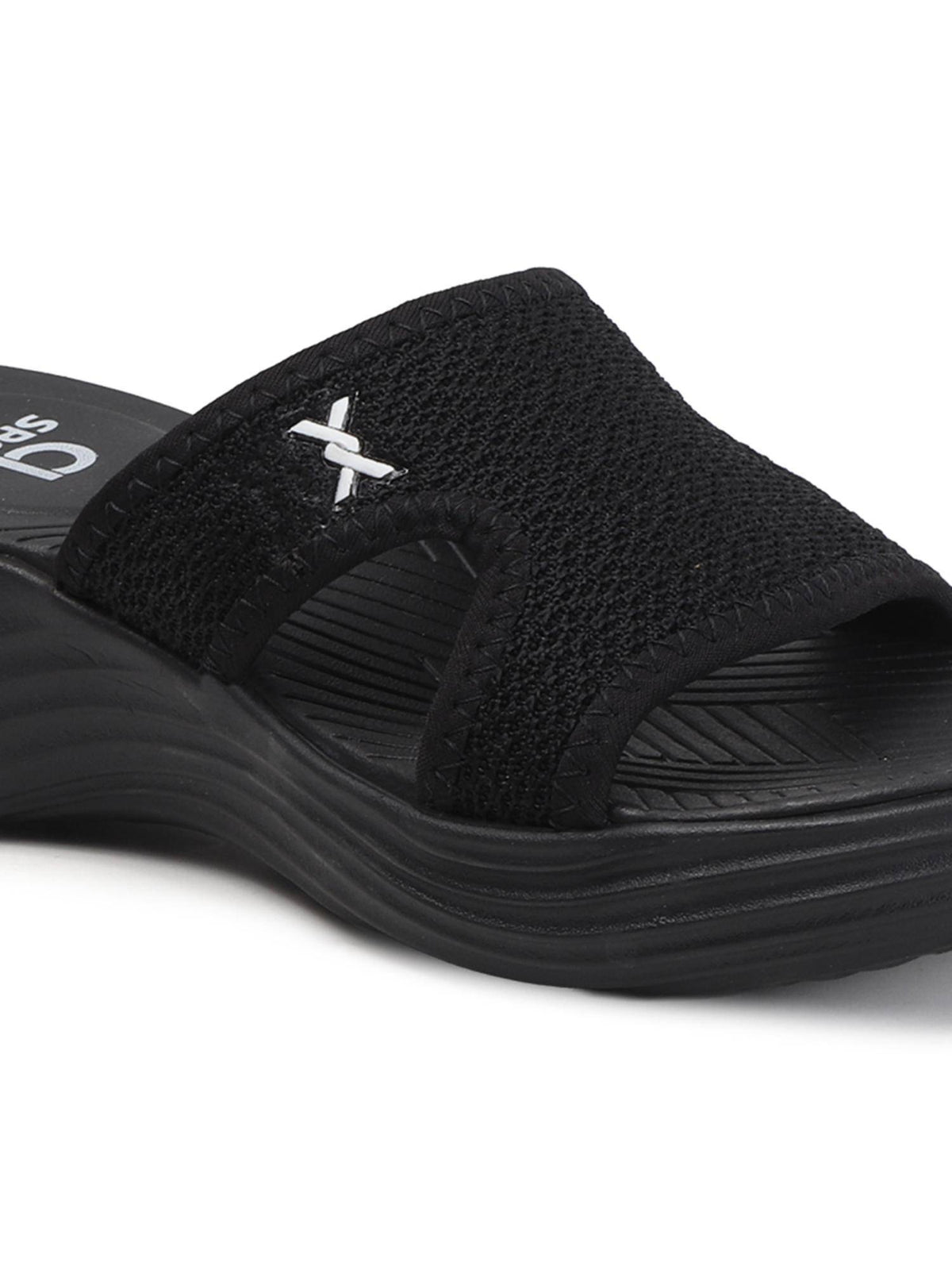 Women Woven Comfort Black Sandals | SD89 - view 7