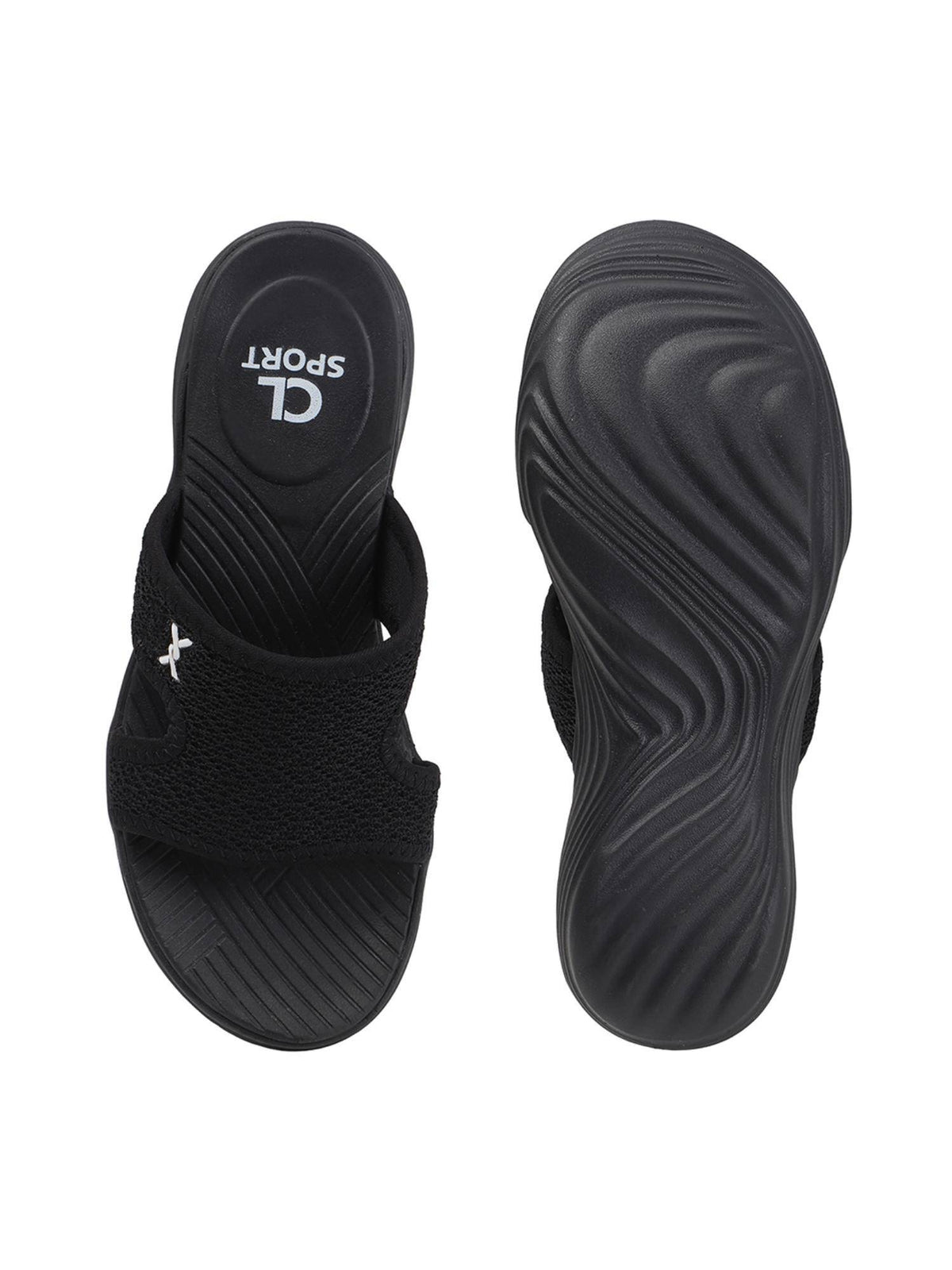 Women Woven Comfort Black Sandals | SD89 - view 8
