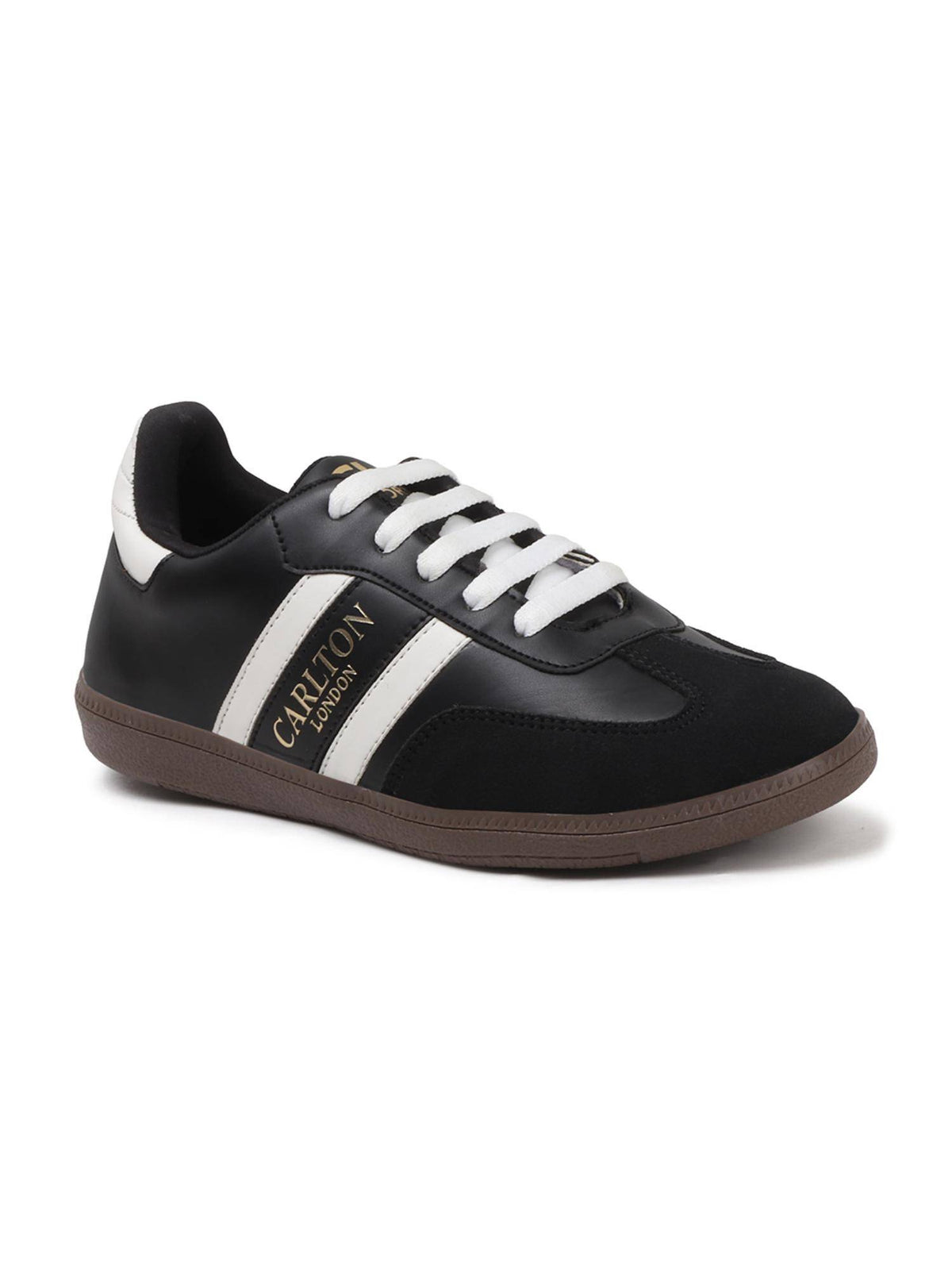 Women Retro Stripe Canvas Lace-Ups Lifestyle Black Sneakers | SN09 - view 4