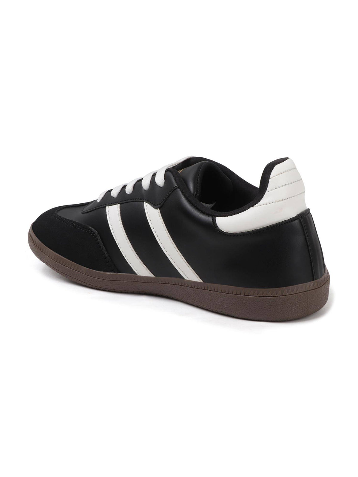 Women Retro Stripe Canvas Lace-Ups Lifestyle Black Sneakers | SN09 - view 5