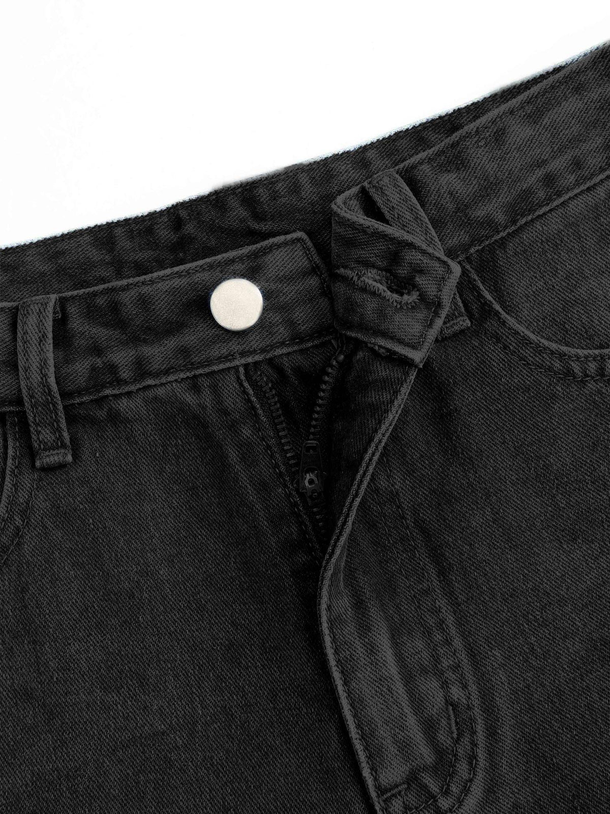 Black Yoney Denim Solid Straight Leg Jeans | BG78 - view 5