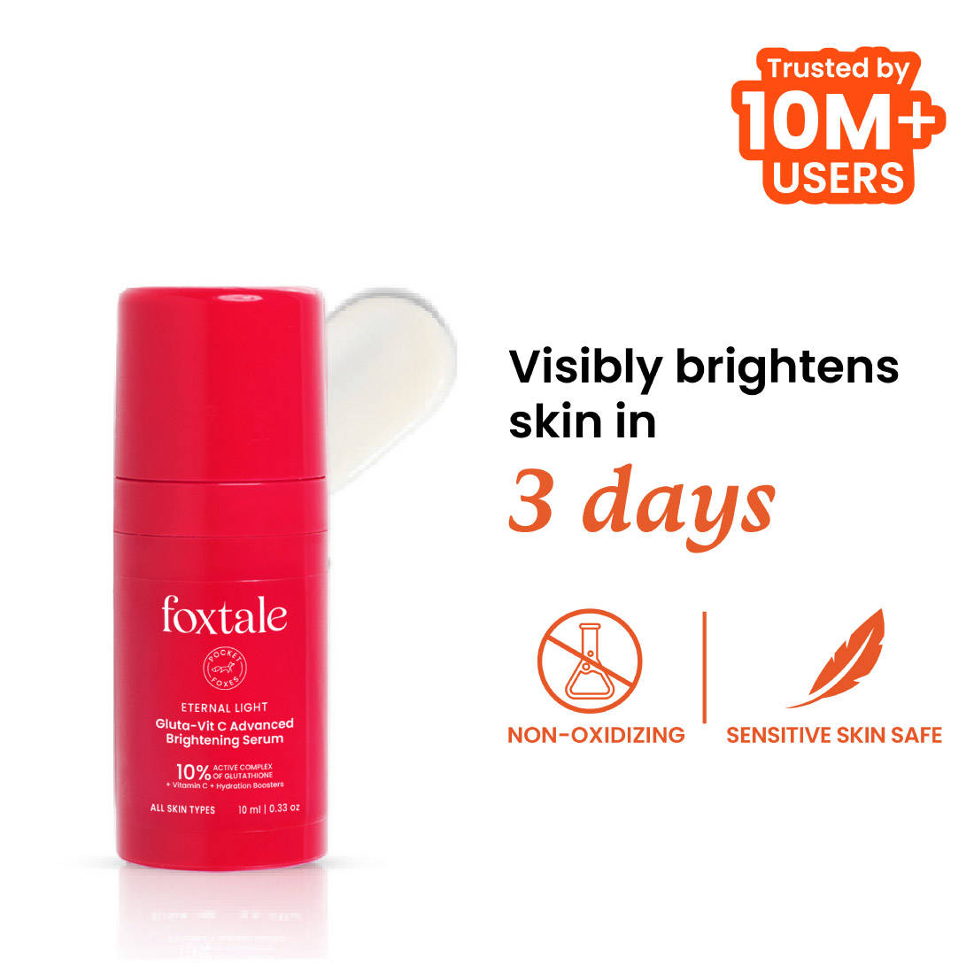 10% Vitamin C-Glutathione Brightening Face Serum For Glowing Skin, Dark Spots & Pigmentation | FC3 - view 1