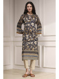 Women Navy Blue Viscose Rayon Straight Floral Printed Kurta | FY93 - view 1