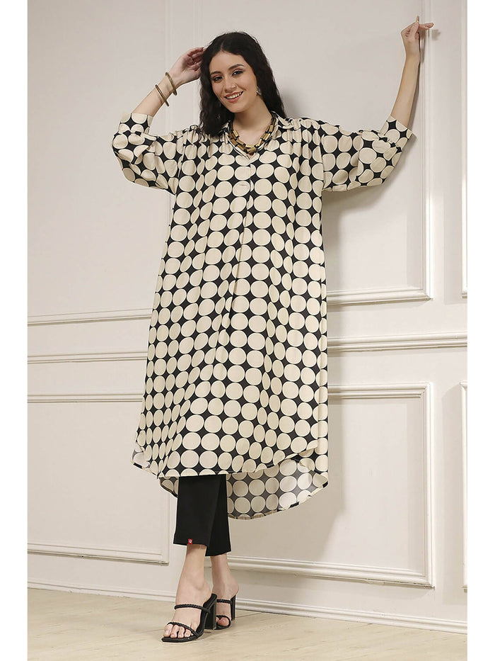 Women White Viscose A-Line Printed Kurta with Inner | U3S - view 1