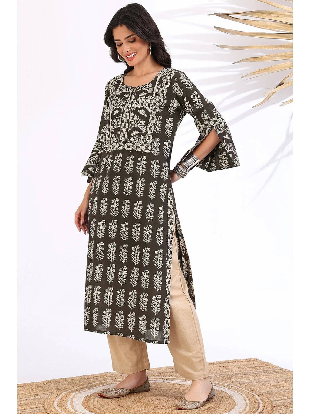 Maroon Daboo Printed Kurta | KDG - view 13