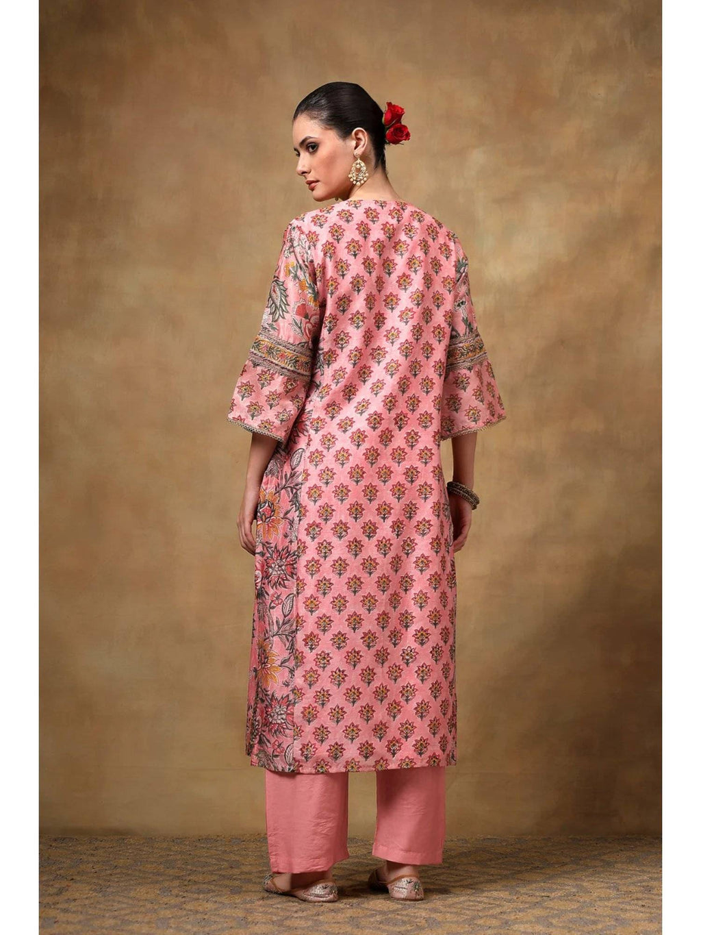 Blue Chanderi Silk Straight Kurta | FY93 - view 13