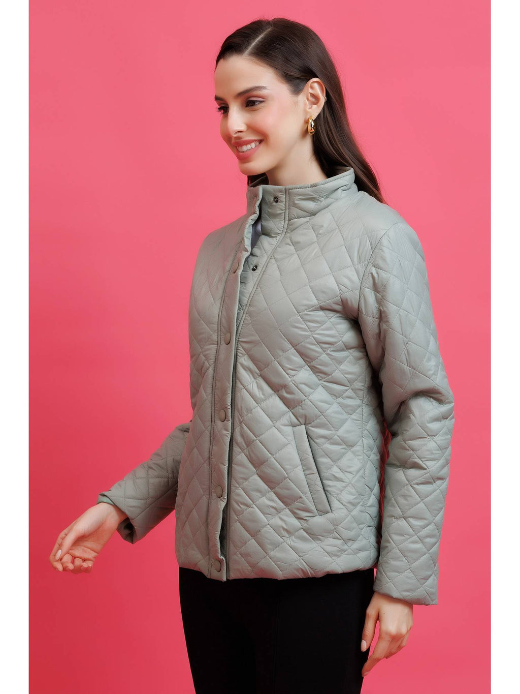 Green Quilted Jacket | JC78 - view 3