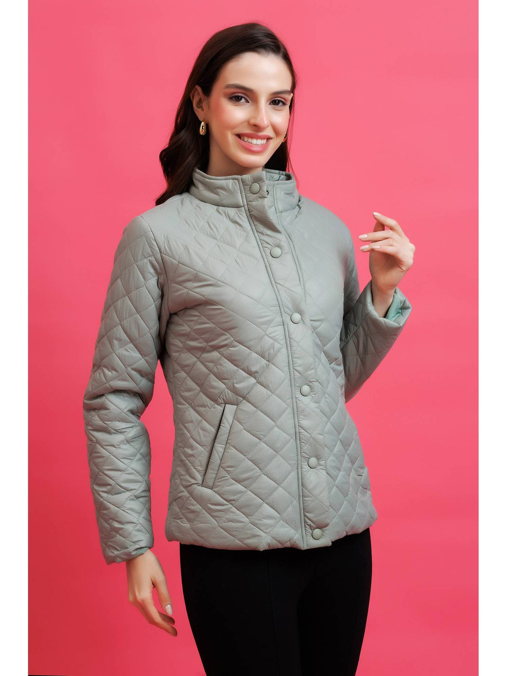 Green Quilted Jacket | JC78 - view 4