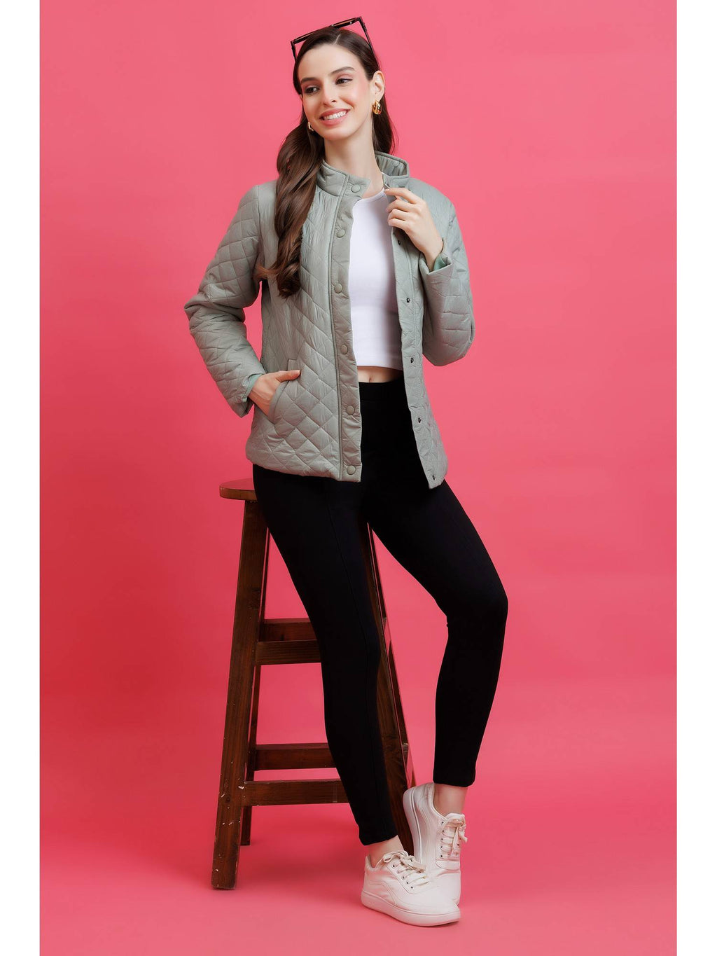 Green Quilted Jacket | JC78 - view 5