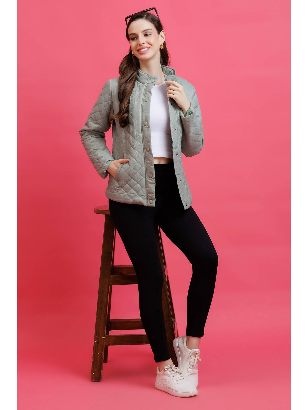 Green Quilted Jacket | JC78 - view 5