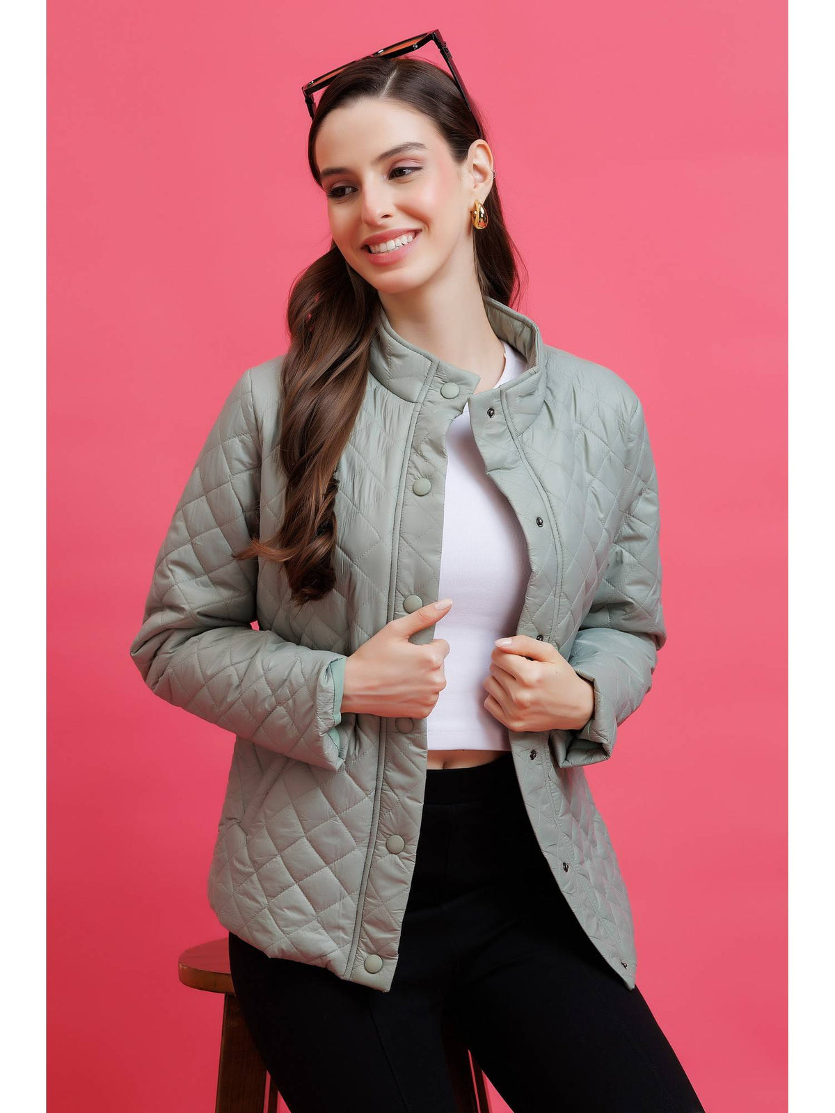 Green Quilted Jacket | JC78 - view 6