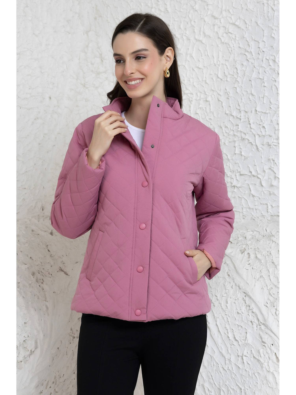 Pink Quilted Jacket | JC78 - view 1