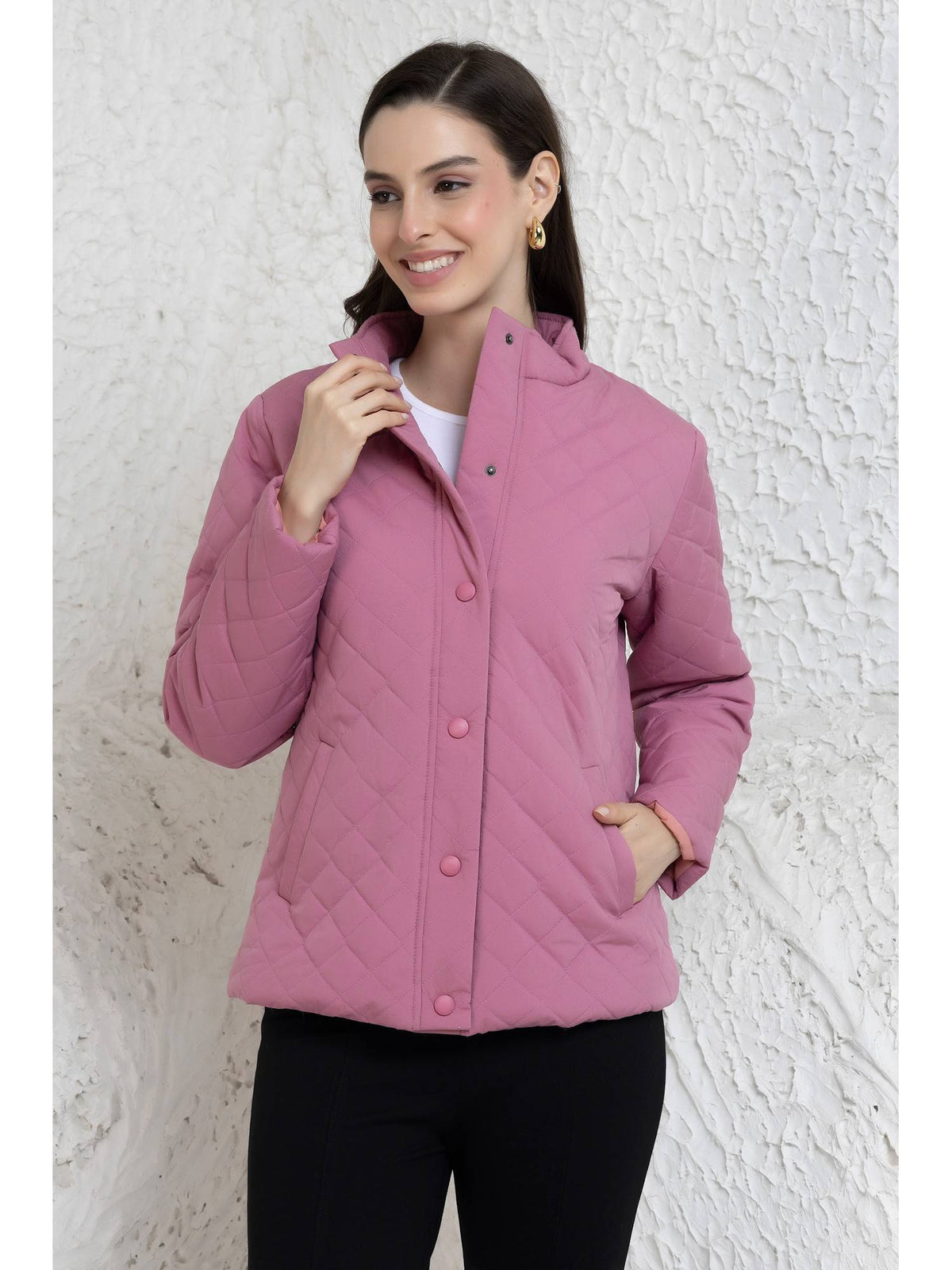 Pink Quilted Jacket | JC78 - view 1