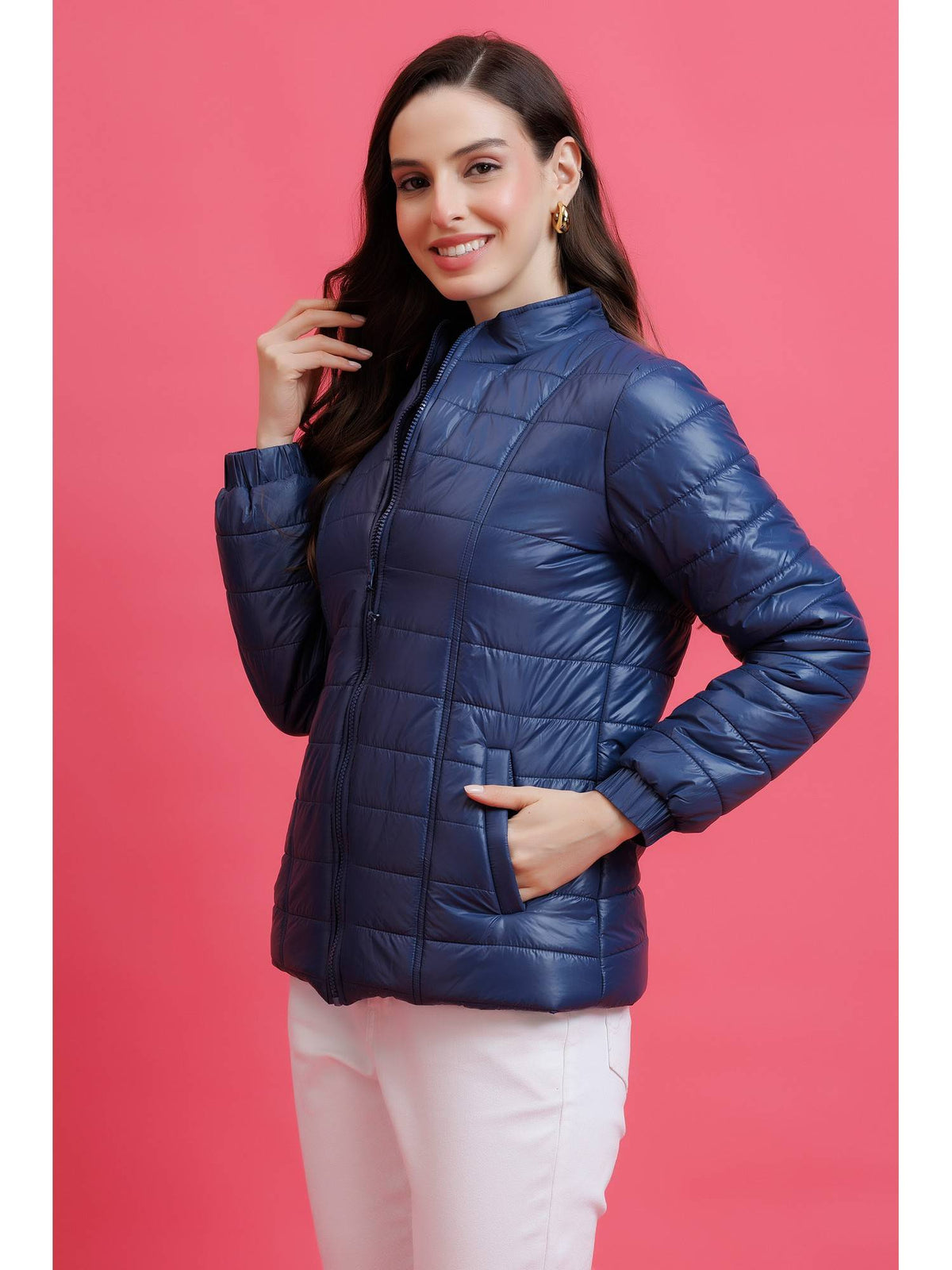 Olive Quilted Zipper Jacket | JC78 - view 26
