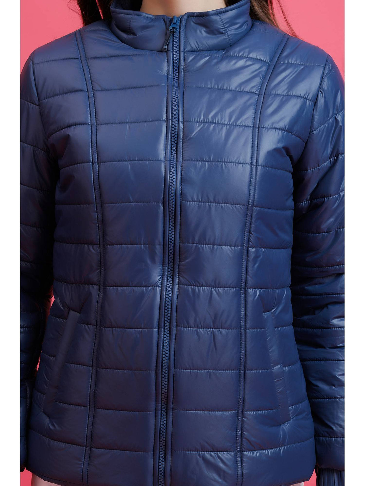 Blue Quilted Zipper Jacket | JC78 - view 7
