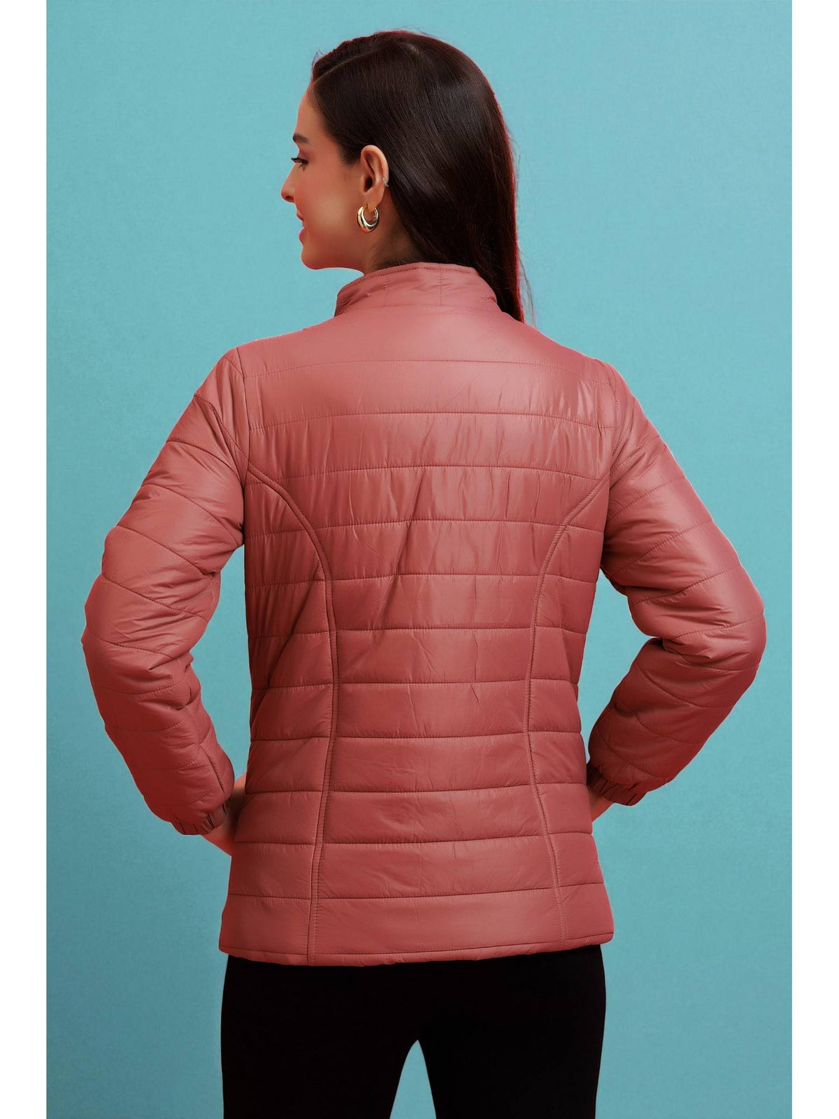 Red Quilted Zipper Jacket | JC78 - view 9