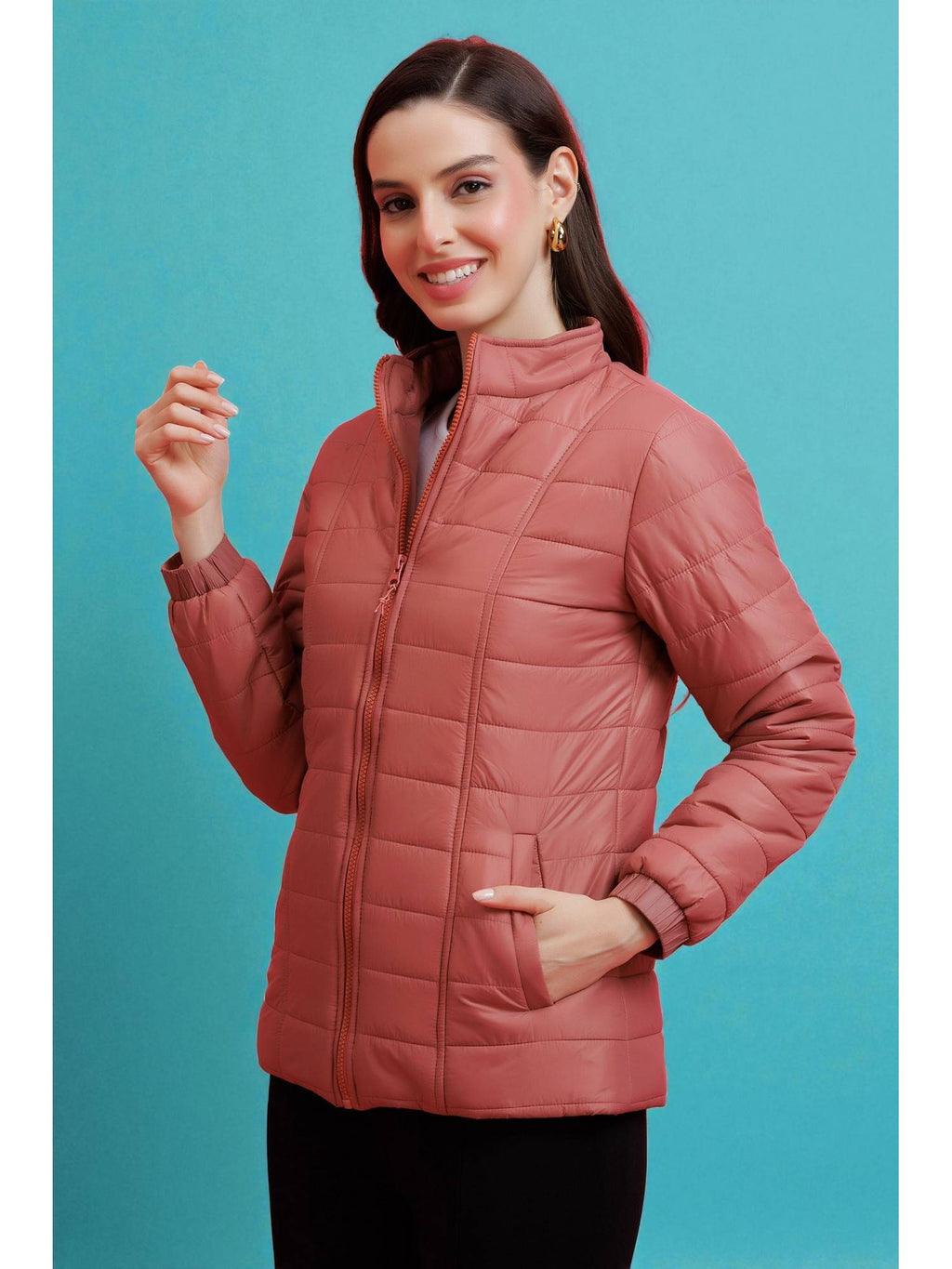 Olive Quilted Zipper Jacket | JC78 - view 17