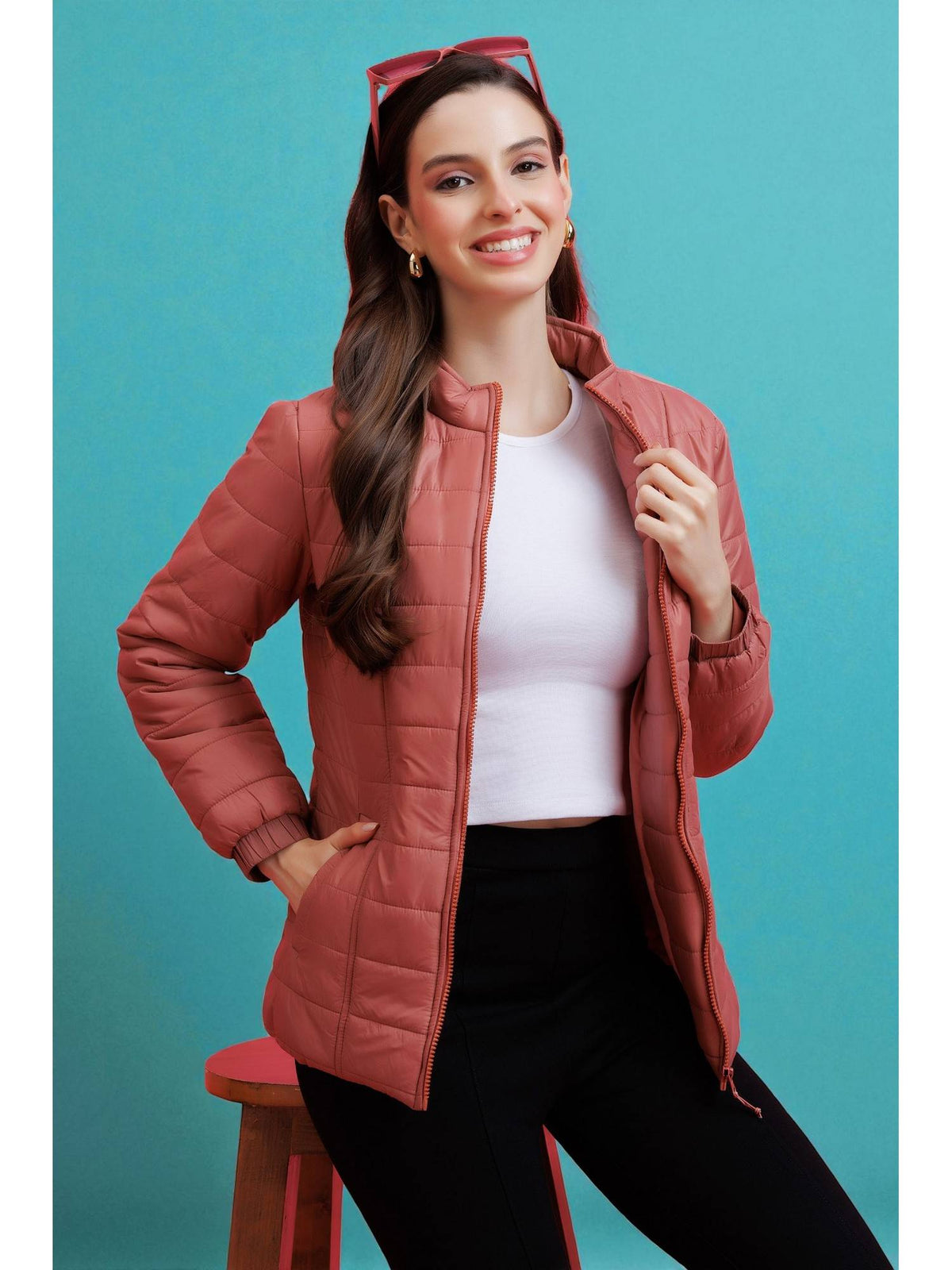 Olive Quilted Zipper Jacket | JC78 - view 20