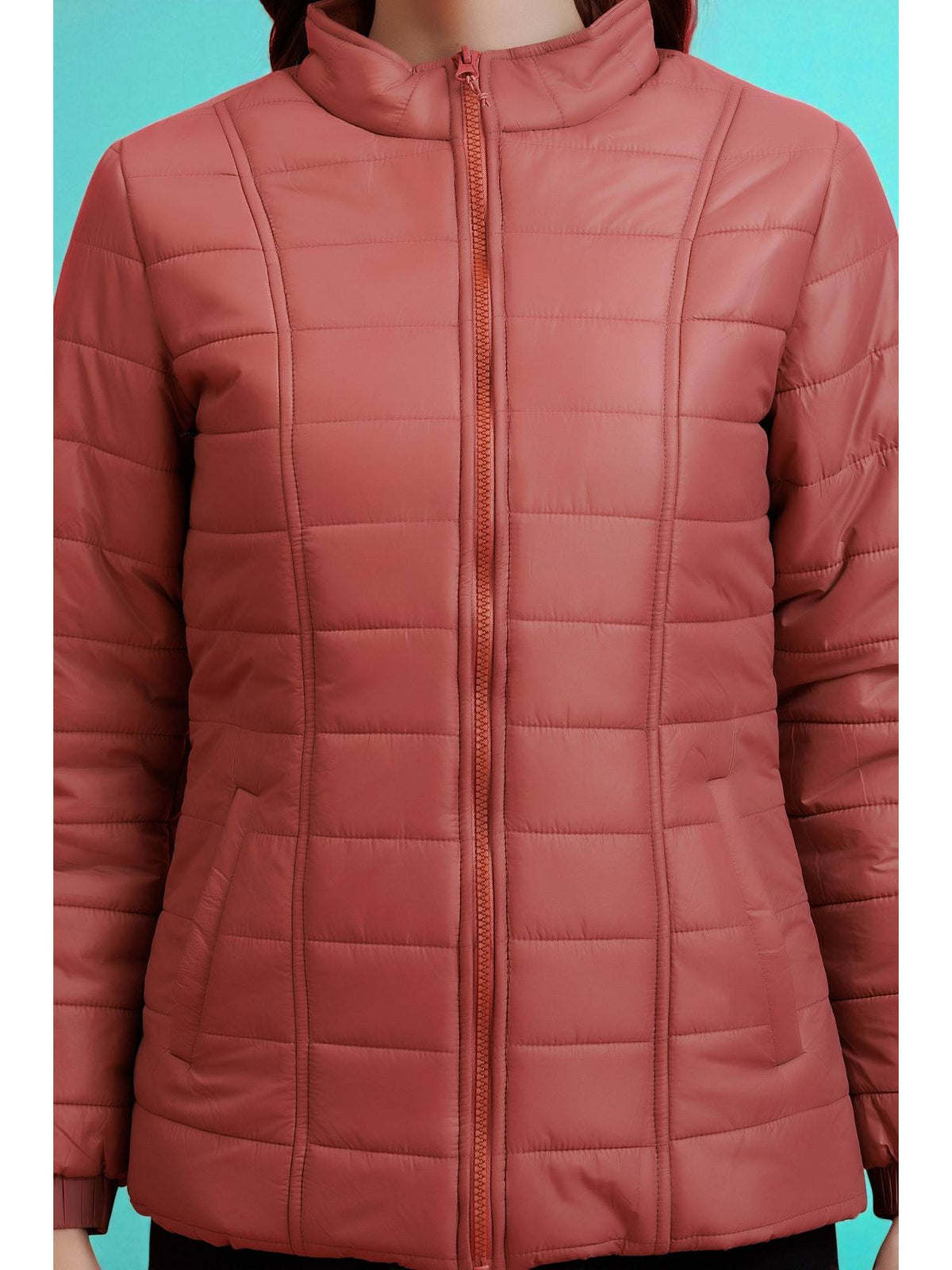 Red Quilted Zipper Jacket | JC78 - view 14