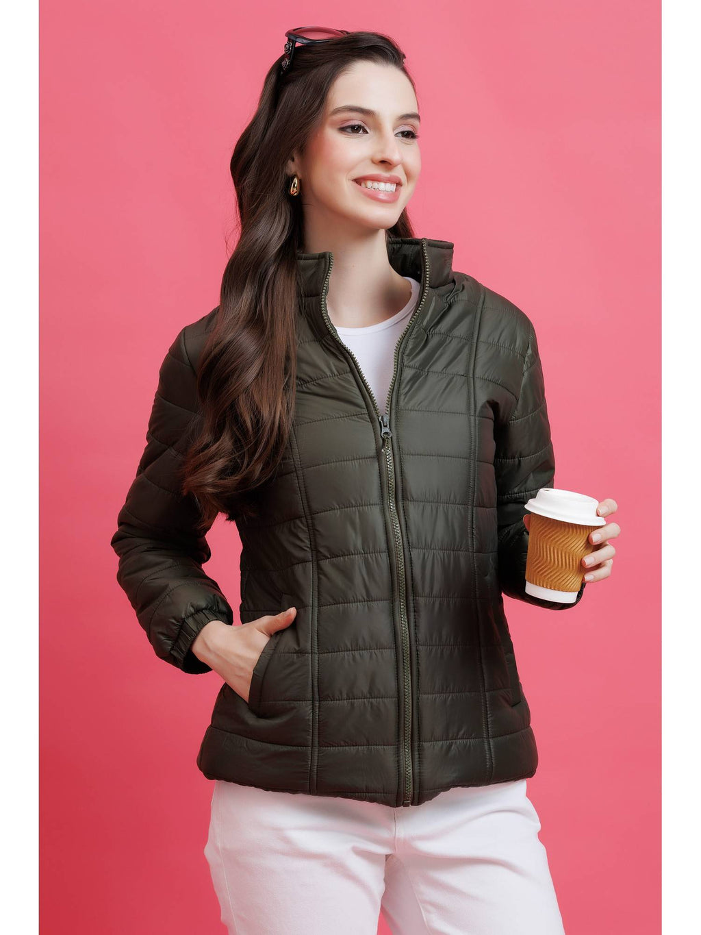 Rust Quilted Zipper Jacket | JC78 - view 18