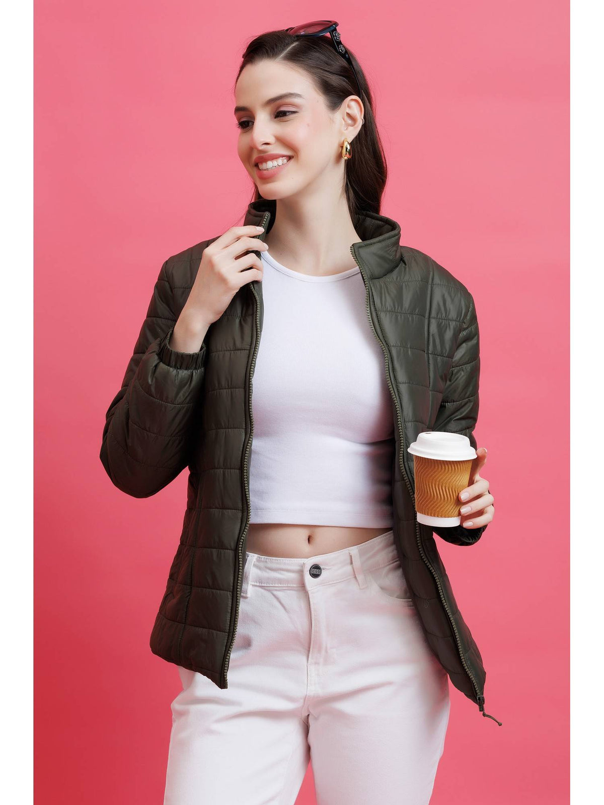 Rust Quilted Zipper Jacket | JC78 - view 20