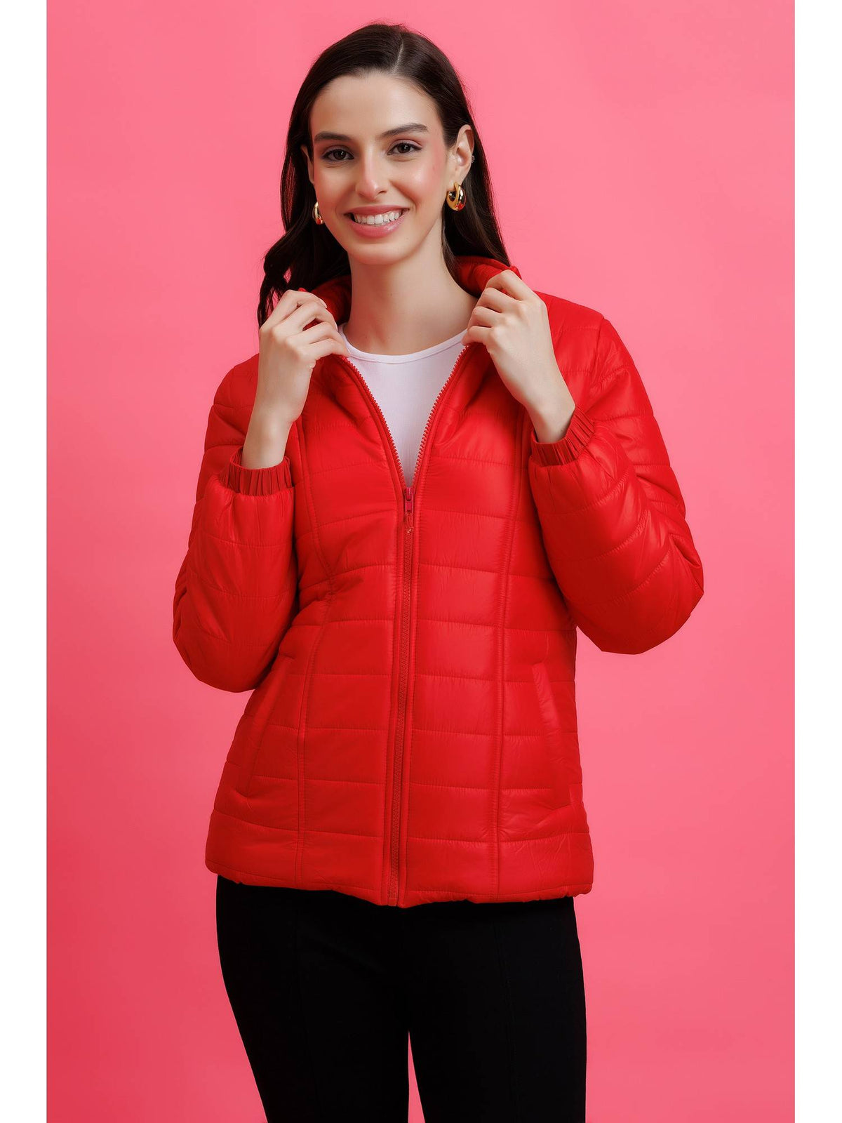 Olive Quilted Zipper Jacket | JC78 - view 8