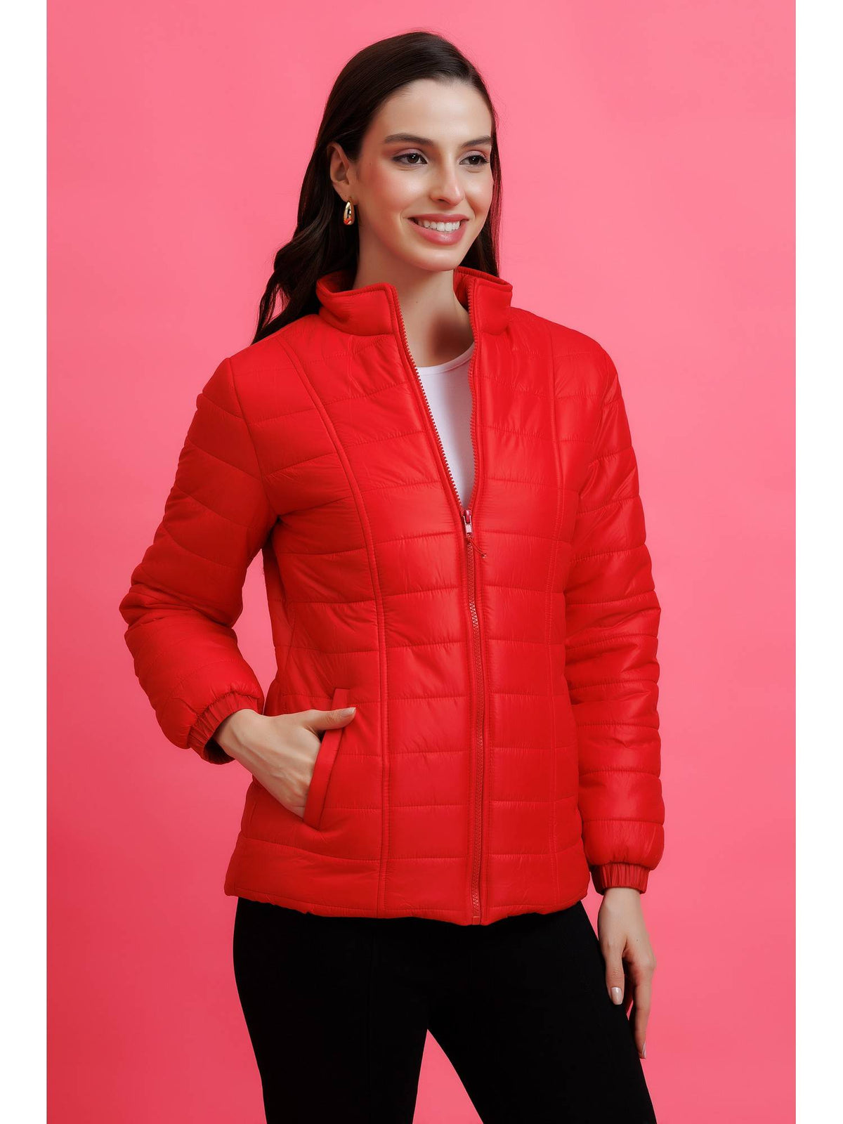 Blue Quilted Zipper Jacket | JC78 - view 11