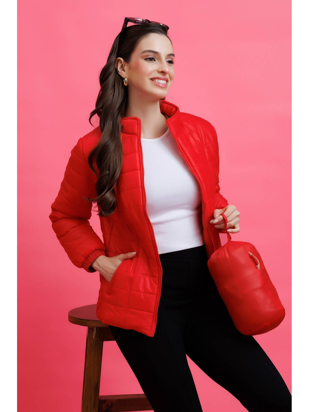 Rust Quilted Zipper Jacket | JC78 - view 13