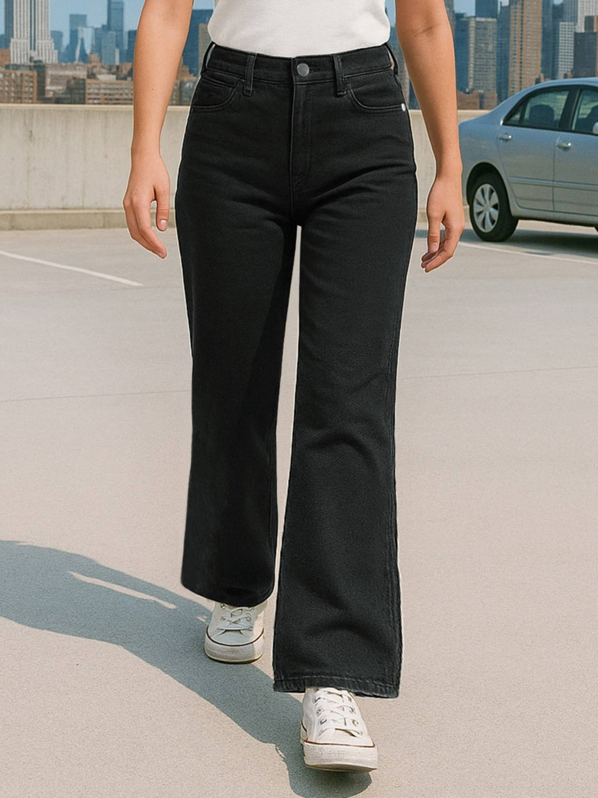 Women's Brown Baggy Wide Leg Jeans | WL90 - view 12