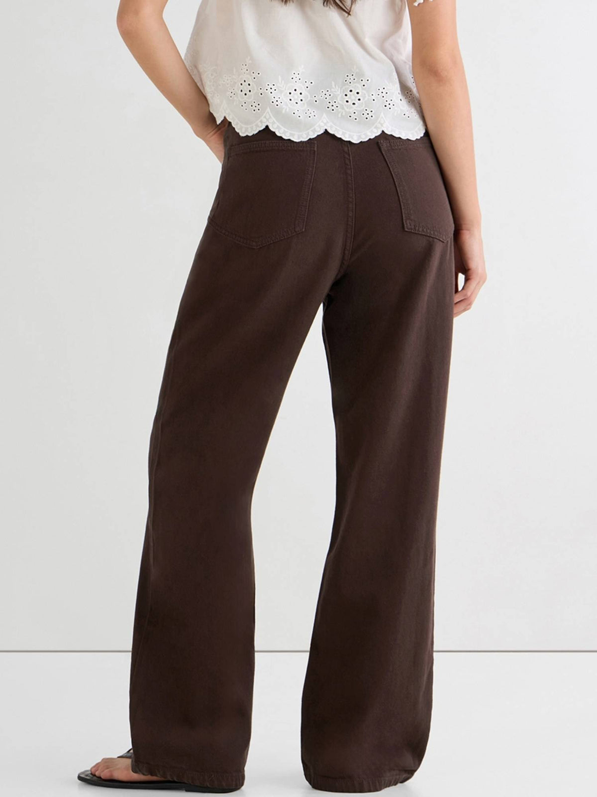 Women's Brown Baggy Wide Leg Jeans | WL90 - view 3