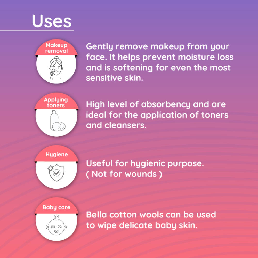 Cotton Wool, 100% Cotton, Highly Absorbent, Makeup Remover - Pack of 1 | T32 - view 5
