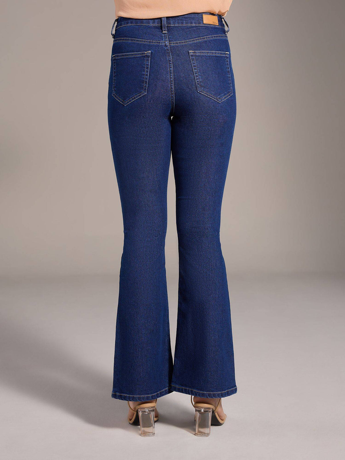 Britney Black Solid Mid Waist Bootcut Denims | BT10 - view 9