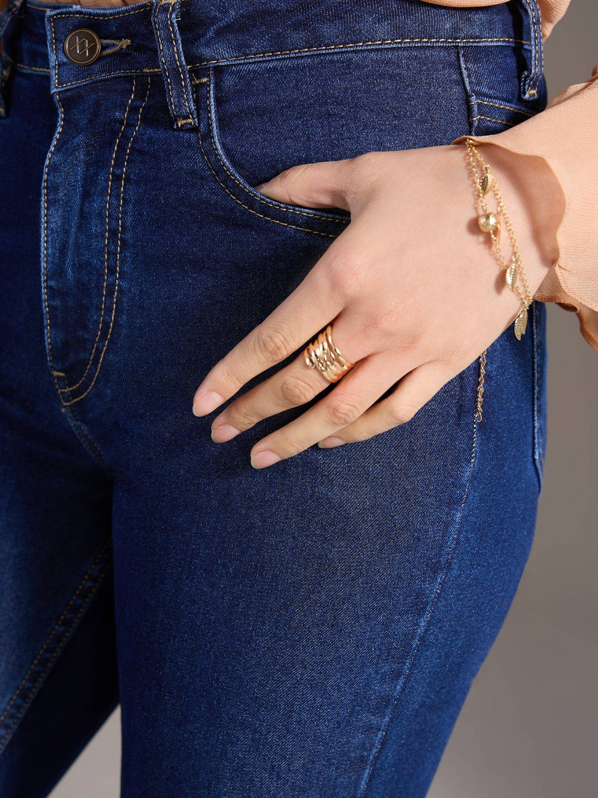 Britney Black Solid Mid Waist Bootcut Denims | BT10 - view 12