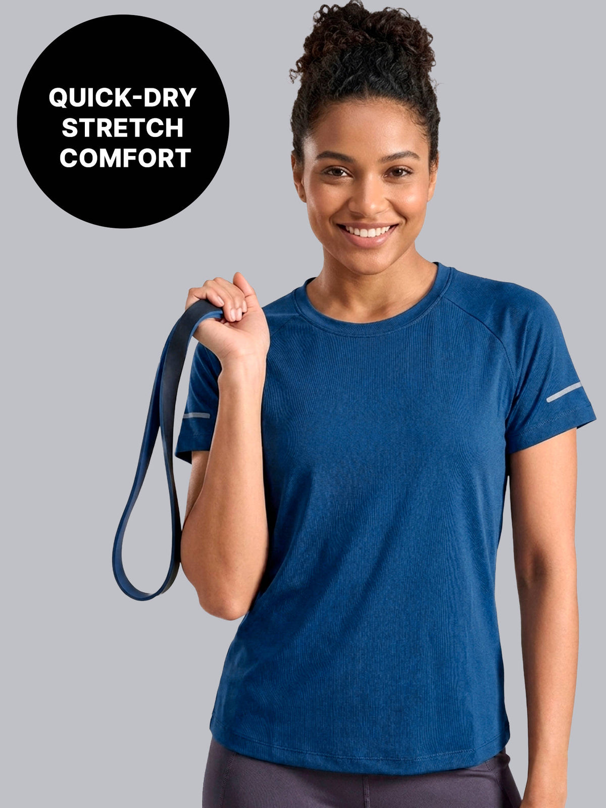 Quick Dry Tee with Soft Stretch & Reflective Detail for Gym & Running KIC026 Wine | TS56 - view 11