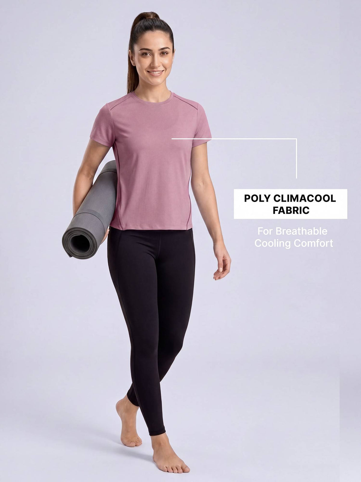 Quick Dry Performance Tee with Cooling Tech & Reflective Detail KIC027 Pink | TS56 - view 5