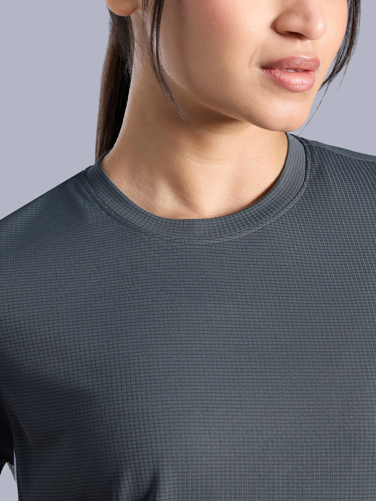 Lightweight Quick Dry Power Move Colorblock Performance Tee for Gym & Running KIC029 Grey | TS56 - view 3
