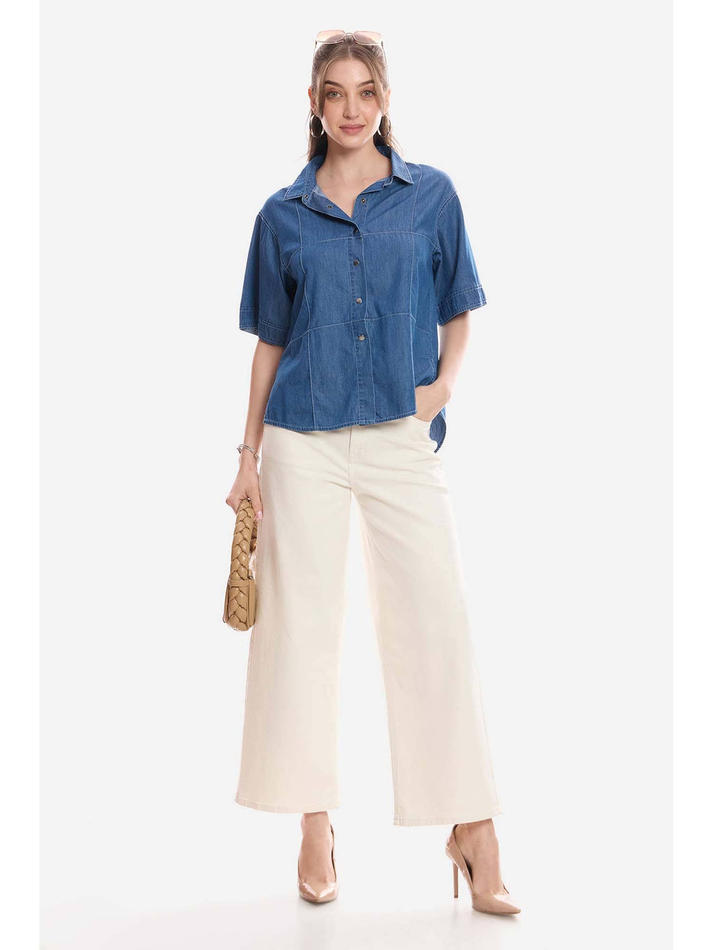 Blue Solid Regular Fit Shirt | S67 - view 2