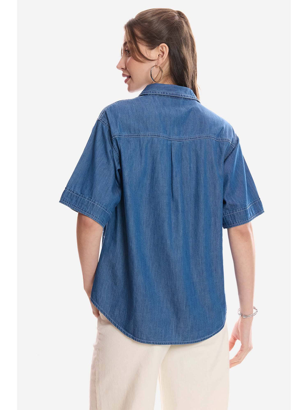 Blue Solid Regular Fit Shirt | S67 - view 5