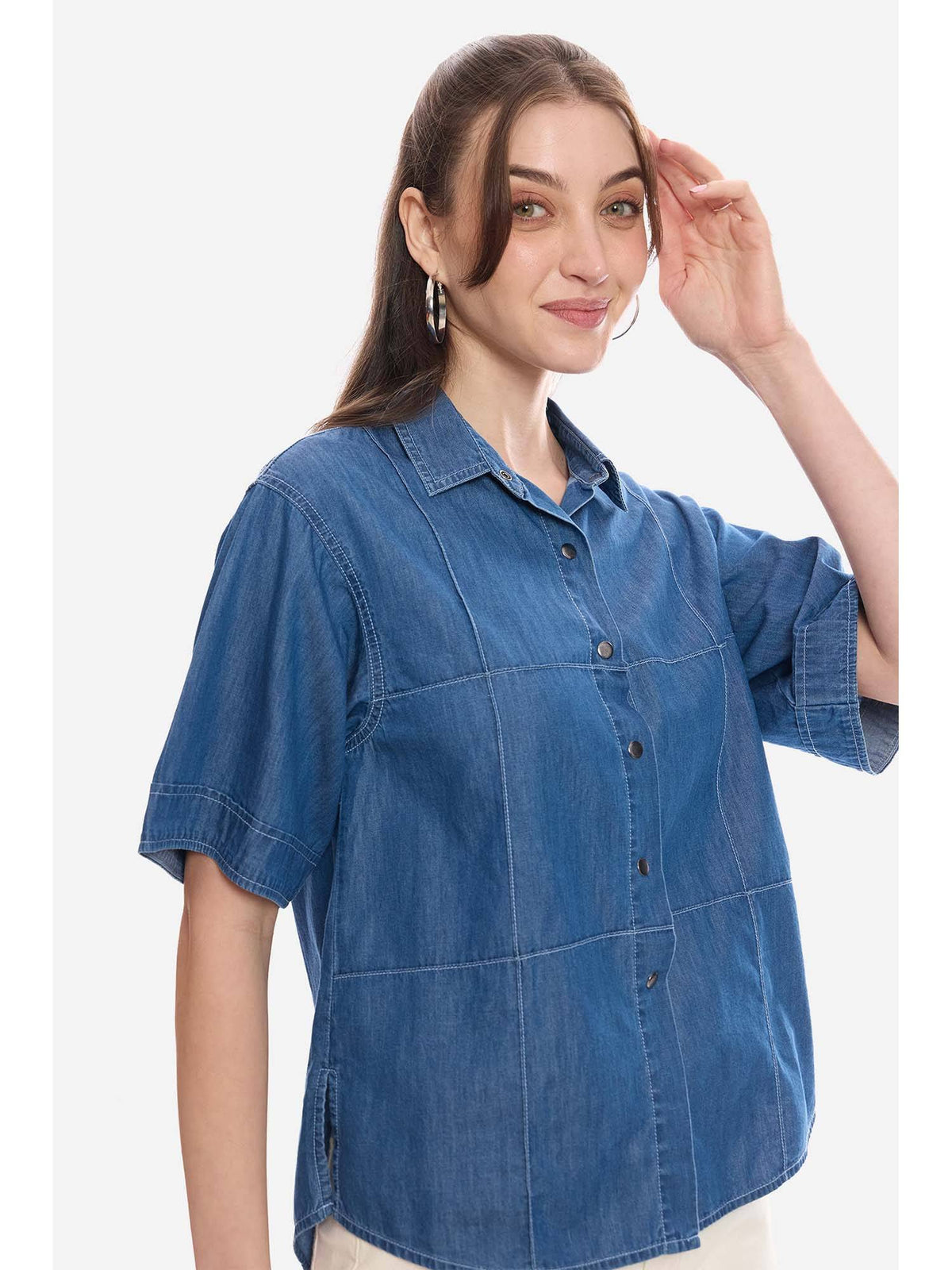 Blue Solid Regular Fit Shirt | S67 - view 6