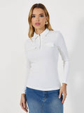 Women Solid Regular Fit Long Sleeves Polo T-Shirt | PW43 - view 1