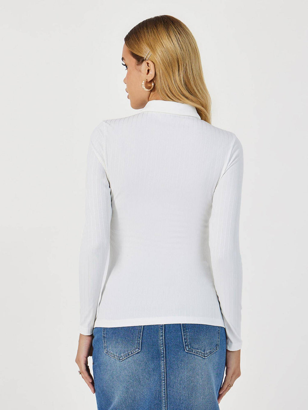 Women Solid Regular Fit Long Sleeves Polo T-Shirt | PW43 - view 3