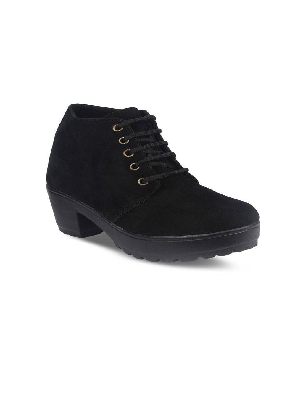 Women Black Solid Heeled Boots | BT61 - view 2