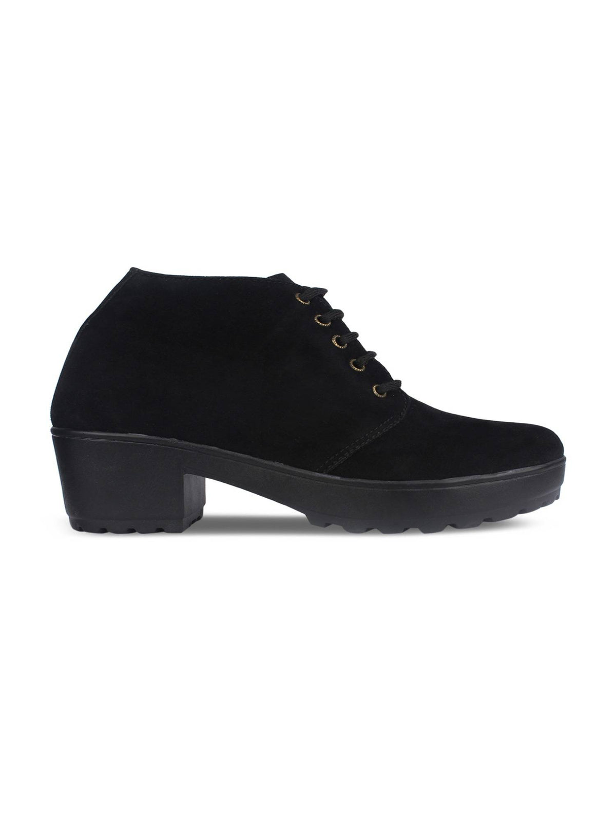 Women Black Solid Heeled Boots | BT61 - view 5